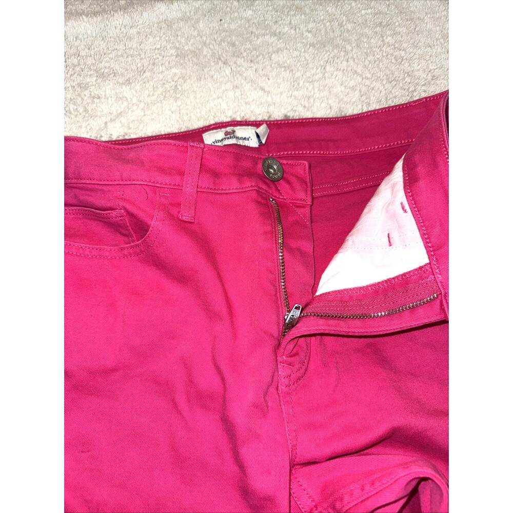 Vineyard Vines Jeans Women’s Pants Size 30 Cotton Frayed Hem Hot Pink - Picture 6 of 11